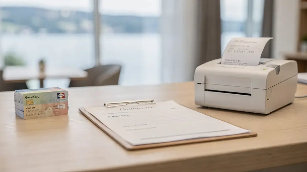 Check-in am Bodensee mit Formular und Beleg zur Kurtaxe