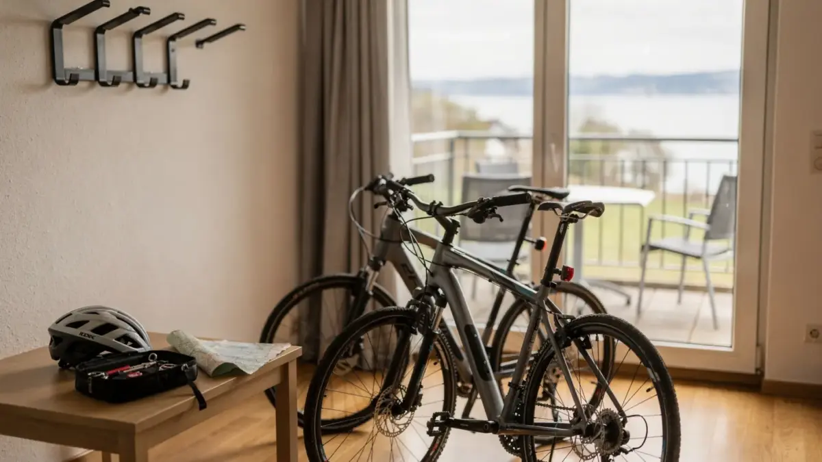 Ferienwohnung am Bodensee mit Fahrrädern und Ausrüstung für Radreisende