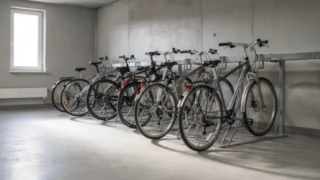 Ferienwohnung am Bodensee mit Fahrradkeller und geordnet abgestellten Fahrrädern