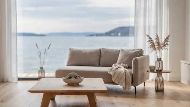Ferienwohnung mit echtem Seeblick am Bodensee durch großes Fenster