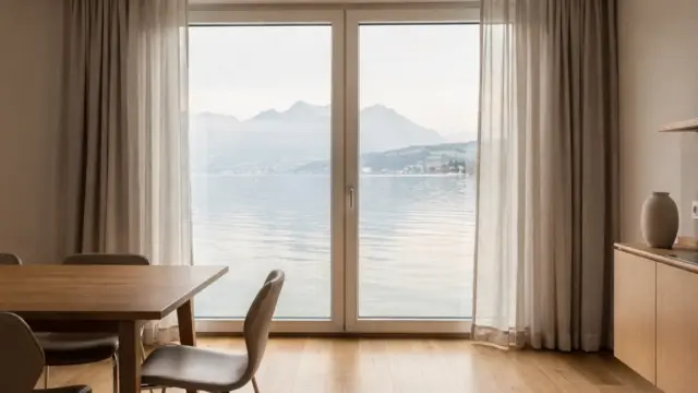 Ferienwohnung mit Seeblick am Bodensee und hellem Wohnraum